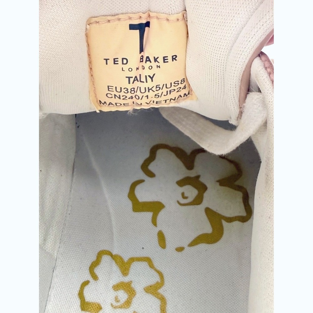 Ted Baker London Taliy Sneakers in Dusky-Pink Floral Trainers Size 8 - Picture 10 of 11
